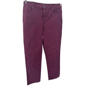 Amanda Jeans Size 12 Average Tapered Leg Classic Rise Burgundy Cotton Blend‎ New